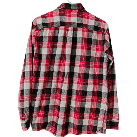 Eddie Bauer Men's Flannel Button Down Shirt Size M Relaxed Fit Plaid Red… - Picture 2 of 12